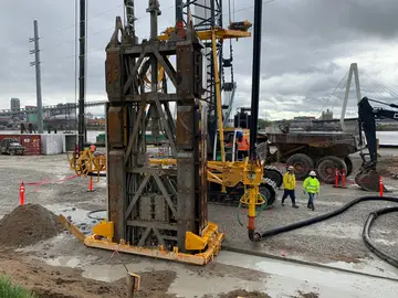 Diaphragm wall work for East st. Louis Project of Bauer Foundation Corp